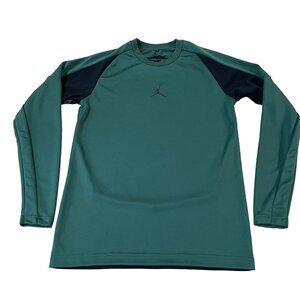 Jordan Athletic Shirt Men's Size Small Dri-FIT Long Sleeve Green & Black